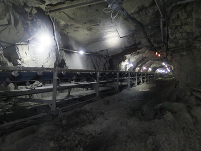 Kimberline conveyor belt, Cullinan Mine, South Africa 2013